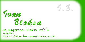 ivan bloksa business card